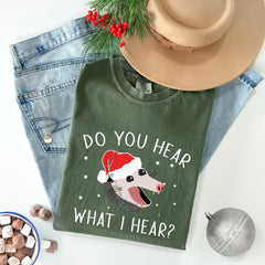 Comfort Colors® - Do You Hear What I Hear Shirt, Christmas Family Shirts - Opossum Christmas Shirt - Funny Possum Shirt - Animal Lover Shirt