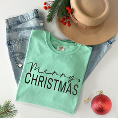 Comfort Colors® - Merry Christmas Shirt - Xmas Crewnecks - Christmas Shirts - Winter Clothing - Christmas Presents - Holiday T-shirts
