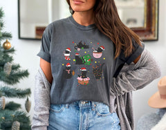 Comfort Colors® - Christmas Black Cat Shirt - Cat Lover Tshirt - Cat Mom Shirt - Xmas, Cat Shirts - Cute Christmas Shirt - Cats Christmas