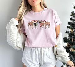 Comfort Colors® Shirt with - Christmas Cow Shirt - Funny Animal Shirt - Farm Christmas Shirt - Cow Gifts - Country Christmas - Animal Lover