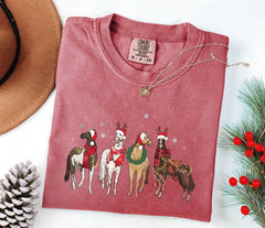 Comfort Colors® Horse Christmas Shirt - Funny Christmas Shirt - Holiday Tshirts - Western Christmas Shirt - Christmas Farm - Animals Shirt