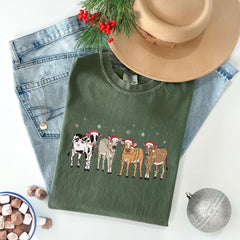 Comfort Colors® - Highland Cow Christmas Shirt - Cow Lover Gift - Funny Christmas Shirt - Farm Xmas - Christmas Crewneck - Cute Christmas