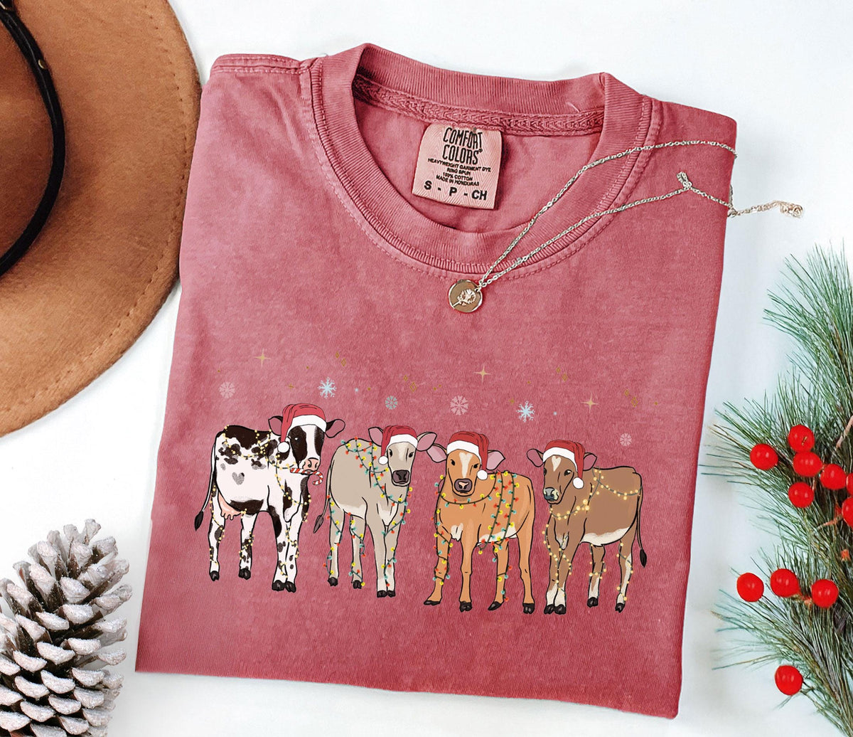 Comfort Colors® - Highland Cow Christmas Shirt - Cow Lover Gift - Funny Christmas Shirt - Farm Xmas - Christmas Crewneck - Cute Christmas