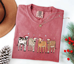 Comfort Colors® - Highland Cow Christmas Shirt - Cow Lover Gift - Funny Christmas Shirt - Farm Xmas - Christmas Crewneck - Cute Christmas