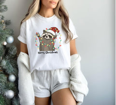 Comfort Colors® Christmas Raccoon Shirt - Funny Christmas Shirt - Christmas Crewneck - Xmas - Merry Christmas Shirt - Christmas Animal Shirt
