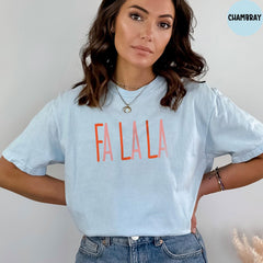 Comfort Colors® Fa La La La Christmas Tshirt, Christmas Party Shirt, Cute Christmas Holiday Outfit, Christmas Family Shirt