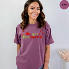 Comfort Colors® New Year New Beginnings Shirt, Happy New Year Shirt, New Year 2026 Shirt, New Year Party Gift, Christmas Holiday Tee
