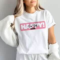 Comfort Colors® Happy New Year T-shirt, Hello 2026 Shirt, New Years Shirt,, Happy New Year Festive Party Shirts, 2026 Women's Shirts