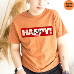 Comfort Colors® Happy New Year T-shirt, Hello 2026 Shirt, New Years Shirt,, Happy New Year Festive Party Shirts, 2026 Women's Shirts