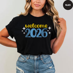 Comfort Colors® Welcome 2026, Hello 2026 Shirt, Christmas Shirt, Christmas Gift, Happy New Year Tshirt, New Year Party Shirt