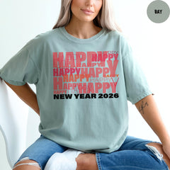 Comfort Colors® Happy New Year Shirt, Hello 2026 Shirt, Christmas Shirt, Welcome 2026 Shirt, New Year Shirt, Christmas Gift