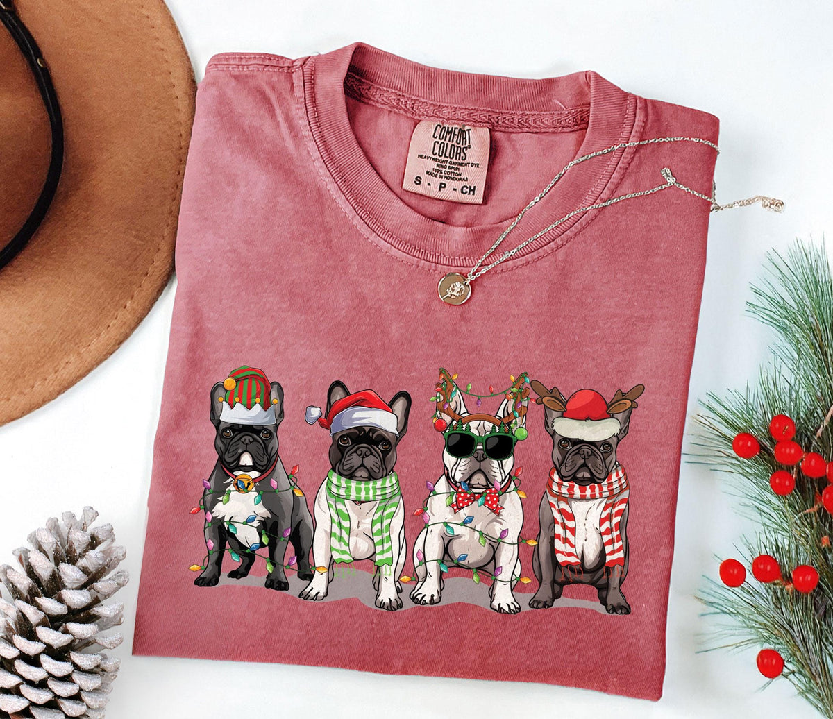 Comfort Colors® - Christmas Dogs Shirt - French Bulldog Christmas Shirt - Christmas Animal Shirt - Xmas - Dog Lover Tshirt - Funny Christmas