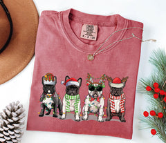 Comfort Colors® - Christmas Dogs Shirt - French Bulldog Christmas Shirt - Christmas Animal Shirt - Xmas - Dog Lover Tshirt - Funny Christmas