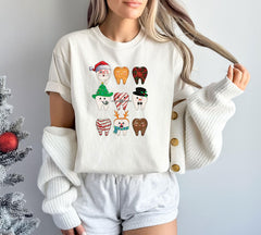 Comfort Colors® Funny Christmas Teeth Shirt- Christmas Dentist Shirt- Cute Tooth Shirt- Dental Christmas Shirt - Dentist Gift - Dental Shirt