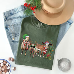 Comfort Colors® Christmas Farm Animals Shirt - Farmer Christmas Shirt - Christmas Animal Shirt - Funny Christmas Shirt - Xmas - Farm Animals