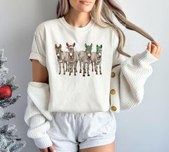 Comfort Colors® - Christmas Donkey Shirt - Funny Christmas Shirt - Farm Animal Shirt - Holiday Tshirts - Christmas Animals - Farmer Xmas