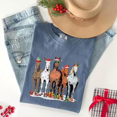 Comfort Colors® - Christmas Horse Shirt - Western Christmas Shirt - Christmas Animal Shirt - Horse Lover Gift - Farm Animals - Funny Xmas