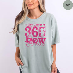Comfort Colors® 12 New Chapters 365 New Chances Shirt, Inspirational Shirts, New Year Gift, Welcome 2026 Shirts, New Years Party