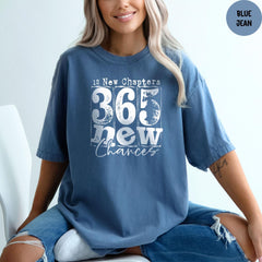 Comfort Colors® 12 New Chapters 365 New Chances Shirt, Inspirational Shirts, New Year Gift, Welcome 2026 Shirts, New Years Party