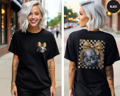 Comfort Colors® Coquette Disco Ball Shirt, Happy New Year Shirt, Disco Ball New Year Shirt, New Year Gift, Party Vibes Gift