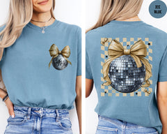 Comfort Colors® Coquette Disco Ball Shirt, Happy New Year Shirt, Disco Ball New Year Shirt, New Year Gift, Party Vibes Gift