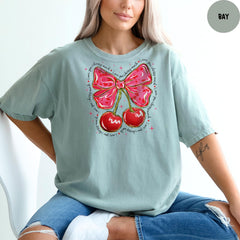 Comfort Colors® Cherry T-Shirt, Valentines Day Cherry Shirt, Cute Valentines T-Shirt, Valentines Day Gifts, Gift For Woman