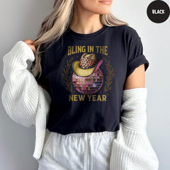Comfort Colors® Bling in the New Year, Disco Ball Tee, New Year Gift, New Year 2026 Shirt, Coquette Pink, Goodbye 2025