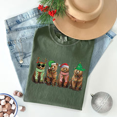Comfort Colors® - Christmas Bear Shirt - Funny Christmas Shirt - Christmas Animal Shirt - Christmas Family Shirts - Xmas - Cute Christmas