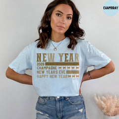 Comfort Colors® Happy New Year Shirt, New Year 2026 Shirt, Champagne T-shirt, New Years Eve Shirt, New Years Eve Party T-shirt