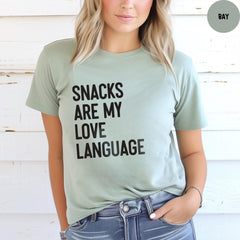 Comfort Colors® Snacks Are My Love Language Shirt, Funny Fact Shirt, Funny Valentine's Day Tee, Snacks Lover Kids Tee