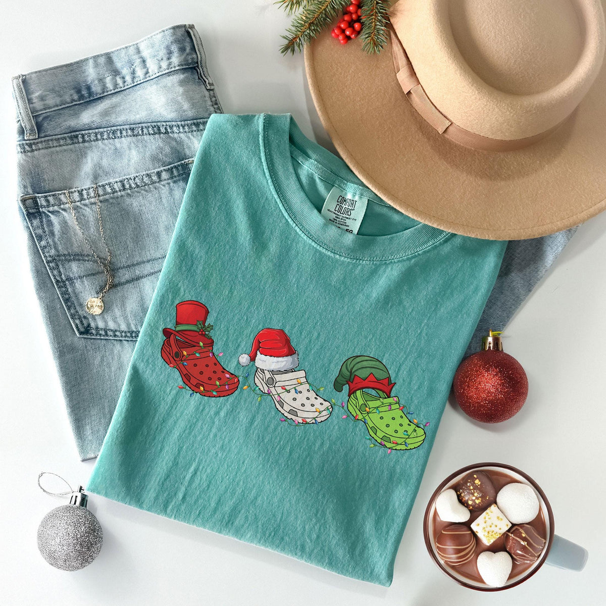 Comfort Colors® - Crocin Around the Christmas - Funny Christmas Shirt - Merry Crocmas - Christmas Graphic Shirt - Funny Christmas Gift