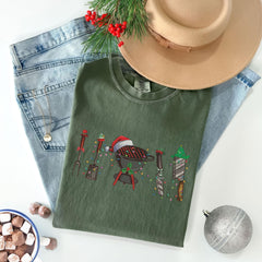 Comfort Colors® - Christmas Grilling T-Shirt - Funny BBQ Tee - Foodie Holiday Shirt - XMas Funny Grill - BBQ Lover - Christmas BBQ Family