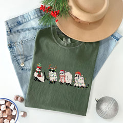 Comfort Colors® - Ghost Black Cat Shirt - Cute Christmas Gift - Cat Lover Christmas Tee - Funny Christmas - Christmas Graphic Shirt