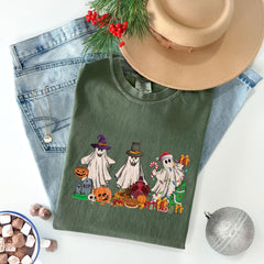 Comfort Colors® - Comfort Colors® - Christmas Ghost T-Shirt - Spooky Holiday Tee - Christmas Vibes Gift - Ghost Santa Shirt
