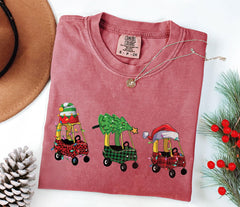 Comfort Colors® - Cozy Coupe Christmas Shirt - Christmas Red Car and Tree - Christmas Graphic Shirt - Funny Christmas Gift - Winter Holiday
