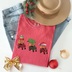 Comfort Colors® - Cozy Coupe Christmas Shirt - Christmas Red Car and Tree - Christmas Graphic Shirt - Funny Christmas Gift - Winter Holiday
