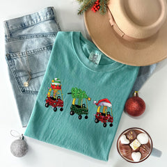 Comfort Colors® - Cozy Coupe Christmas Shirt - Christmas Red Car and Tree - Christmas Graphic Shirt - Funny Christmas Gift - Winter Holiday