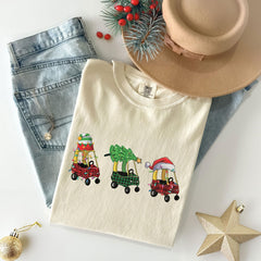 Comfort Colors® - Cozy Coupe Christmas Shirt - Christmas Red Car and Tree - Christmas Graphic Shirt - Funny Christmas Gift - Winter Holiday
