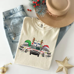 Comfort Colors® - Christmas Ambulance Shirt - Xmas Paramedic Gift - Emergency Medical Technician - Funny EMT Paramedic - Christmas Graphic