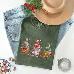 Comfort Colors® - Christmas Gnome T-Shirt - Santa Gnomes Tee - Christmas Lights Shirt - Funny Christmas - Gnome For The Holidays