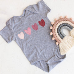 Toddler Valentine Hearts Shirt - Baby Valentines Bodysuit