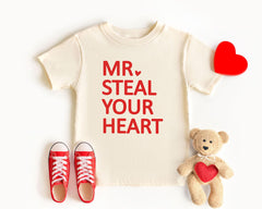 Mr. Steal Your Heart Shirt - Boys Valentine Shirt - Toddler Valentine