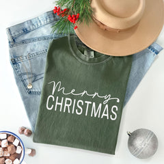 Comfort Colors® - Merry Christmas Shirt - Xmas Crewnecks - Christmas Shirts - Winter Clothing - Christmas Presents - Holiday T-shirts