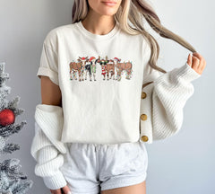 Comfort Colors® Shirt with - Christmas Cow Shirt - Funny Animal Shirt - Farm Christmas Shirt - Cow Gifts - Country Christmas - Animal Lover