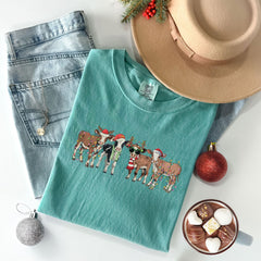 Comfort Colors® Shirt with - Christmas Cow Shirt - Funny Animal Shirt - Farm Christmas Shirt - Cow Gifts - Country Christmas - Animal Lover