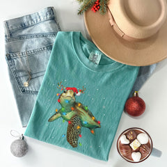 Comfort Colors® - Sea Turtle Christmas Tshirt - Cute Christmas Shirt - Sea Turtle Gifts - Funny Christmas Shirt - Holiday Tshirts