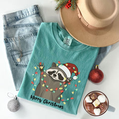 Comfort Colors® Christmas Raccoon Shirt - Funny Christmas Shirt - Christmas Crewneck - Xmas - Merry Christmas Shirt - Christmas Animal Shirt