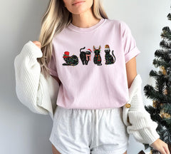 Comfort Colors® - Christmas Black Cat Shirt - Funny Christmas Shirt - Black Cat Gifts - Christmas Animal Shirt - Cat Lover Tshirt