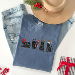 Comfort Colors® - Christmas Black Cat Shirt - Funny Christmas Shirt - Black Cat Gifts - Christmas Animal Shirt - Cat Lover Tshirt