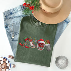 Comfort Colors® - Christmas Ice Hockey Shirt - Hockey Mom Shirt - Ice Hockey Gifts - Hockey Team Shirt - Hockey Lover Gift - Xmas - Holiday